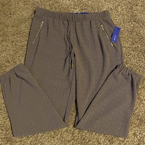 Apt 9 Womens Polyester Drawstring Joggers Taupe with Gold Zipper on Pockets Sz M